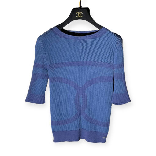 Chanel CC Knit Top in Navy/Purple 40 4