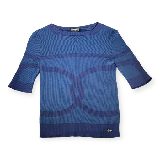 Chanel CC Knit Top in Navy/Purple 40 1