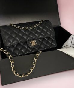 Chanel Caviar Quilted Medium Double Flap Bag in Black