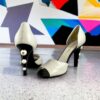 Size 39.5 | Chanel Pearl Detail Pumps in White/Black