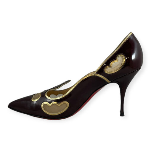 Christian Louboutin Indies Patent Pumps in Burgundy 39.5 1