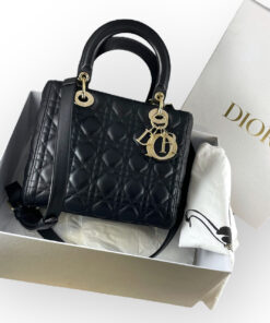 Dior Medium Lady Dior Cannage Bag in Black 26