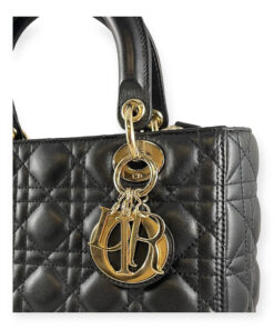 Dior Medium Lady Dior Cannage Bag in Black 15