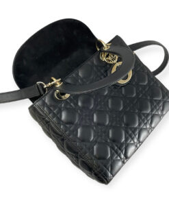 Dior Medium Lady Dior Cannage Bag in Black 22