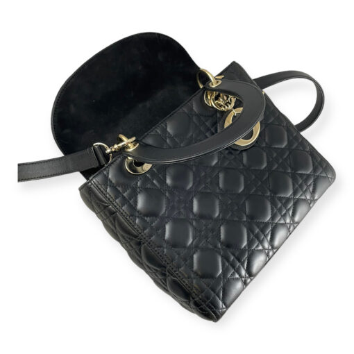Dior Medium Lady Dior Cannage Bag in Black 9