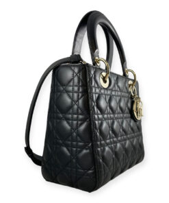 Dior Medium Lady Dior Cannage Bag in Black 17
