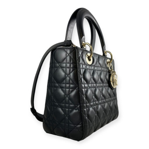 Dior Medium Lady Dior Cannage Bag in Black 4