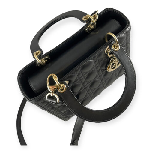Dior Medium Lady Dior Cannage Bag in Black 6