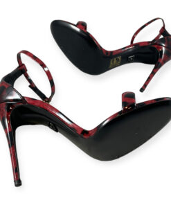 Dolce & Gabbana Patent Leopard Print Sandals in Red 36 14