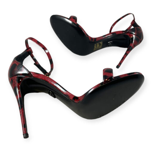 Dolce & Gabbana Patent Leopard Print Sandals in Red 36 7