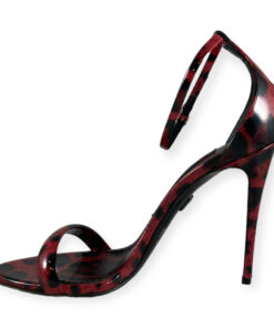 Dolce & Gabbana Patent Leopard Print Sandals in Red 36 9