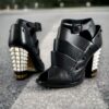 Size 39.5 | Fendi Spike Booties in Black/White