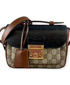 Gucci Padlock GG Supreme Shoulder Bag in Brown & Black 12