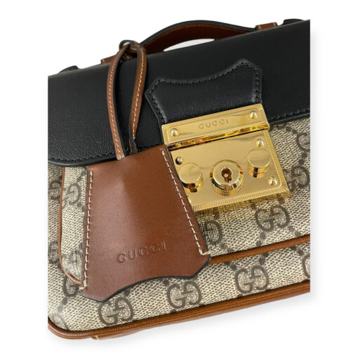 Gucci Padlock GG Supreme Shoulder Bag in Brown & Black 2