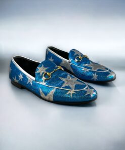 Gucci Star Loafers in Blue/Silver 39 14