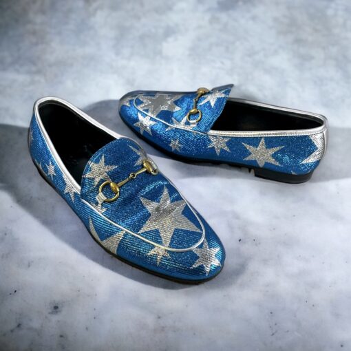 Gucci Star Loafers in Blue/Silver | Size 39