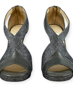 Jimmy Choo Sparkle Sandals in Silver/Gray 40 10