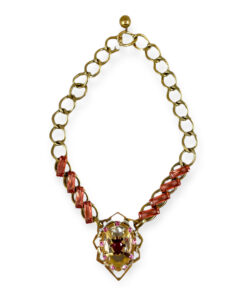 Lanvin Vintage Jewel Necklace in Pink/Gold 6