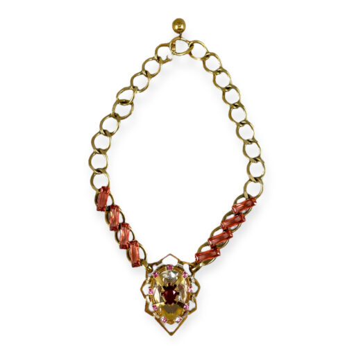 Lanvin Vintage Jewel Necklace in Pink/Gold 1