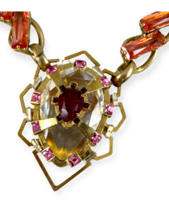 Lanvin Vintage Jewel Necklace in Pink/Gold 7