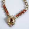 Lanvin Vintage Jewel Necklace in Gold/Pink