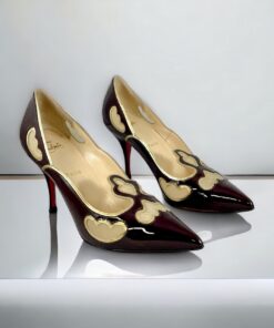 Christian Louboutin Indies Patent Pumps in Burgundy 39.5 14