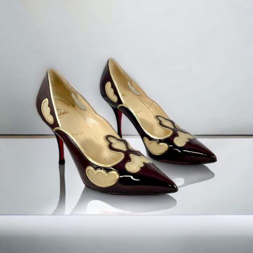 Christian Louboutin Indies Patent Pumps in Burgundy 39.5 7