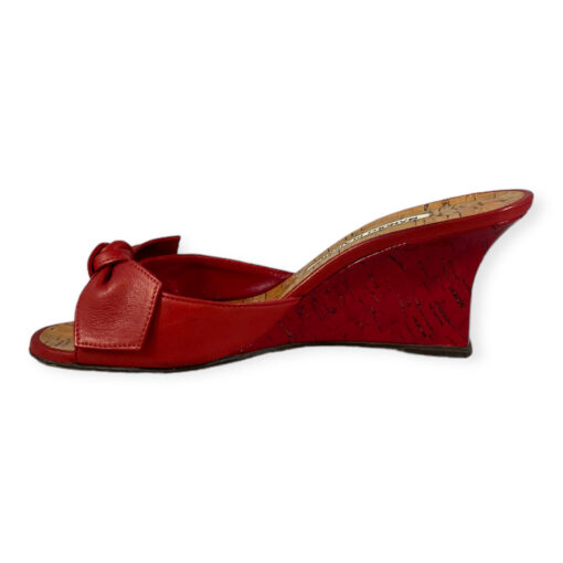 Manolo Blahnik Bow Wedge Sandals in Red 36 1