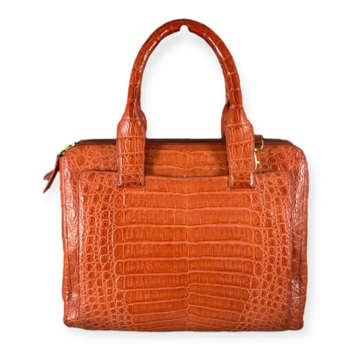 Nancy Gonzalez Crocodile Top Handle Bag in Orange 1