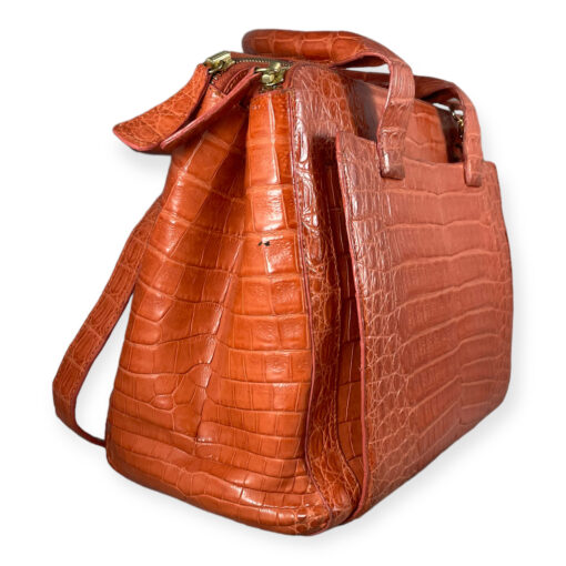 Nancy Gonzalez Crocodile Top Handle Bag in Orange 3