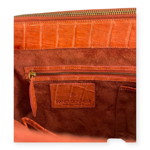 Nancy Gonzalez Crocodile Top Handle Bag in Orange 7