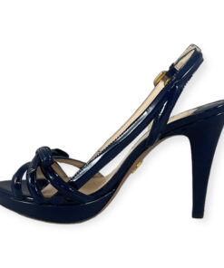 Prada Patent Bow Sandals in Blue 37.5 6