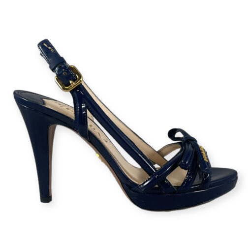 Prada Patent Bow Sandals in Blue 37.5 2