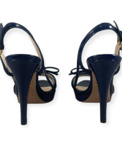 Prada Patent Bow Sandals in Blue 37.5 10