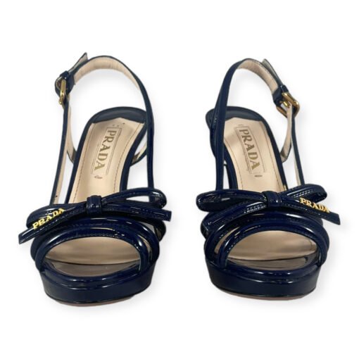 Prada Patent Bow Sandals in Blue 37.5 3