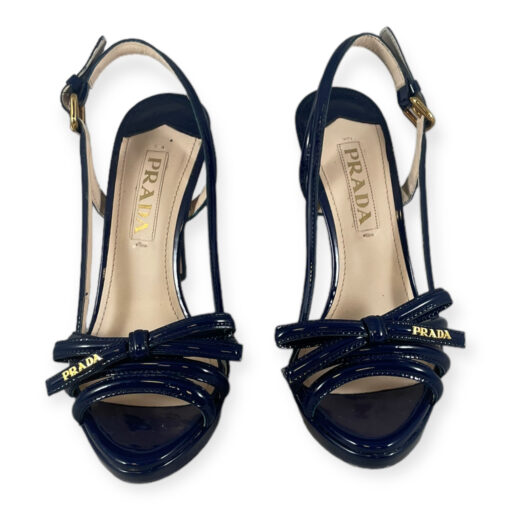 Prada Patent Bow Sandals in Blue 37.5 4