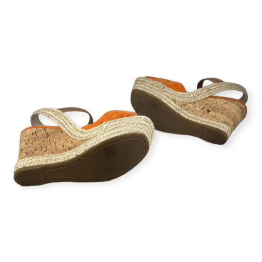 Prada Suede Cork Wedge Sandals in Orange 35.5 6
