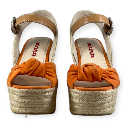 Prada Suede Cork Wedge Sandals in Orange 35.5 3