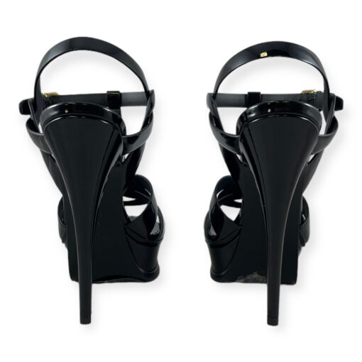 Saint Laurent Patent Tribute Sandals in Black 38 5