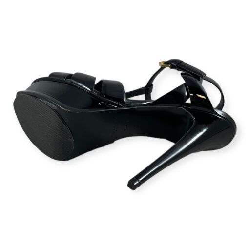 Saint Laurent Patent Tribute Sandals in Black 38 6