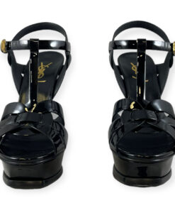 Saint Laurent Patent Tribute Sandals in Black 38 9