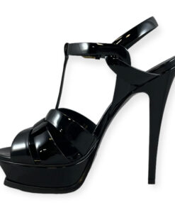 Saint Laurent Patent Tribute Sandals in Black 38 7
