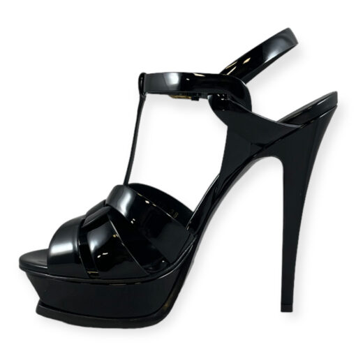 Saint Laurent Patent Tribute Sandals in Black 38 1