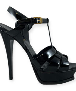 Saint Laurent Patent Tribute Sandals in Black 38 8