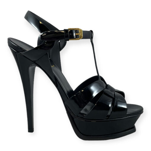 Saint Laurent Patent Tribute Sandals in Black 38 2