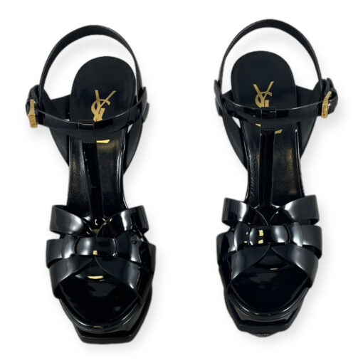 Saint Laurent Patent Tribute Sandals in Black 38 4