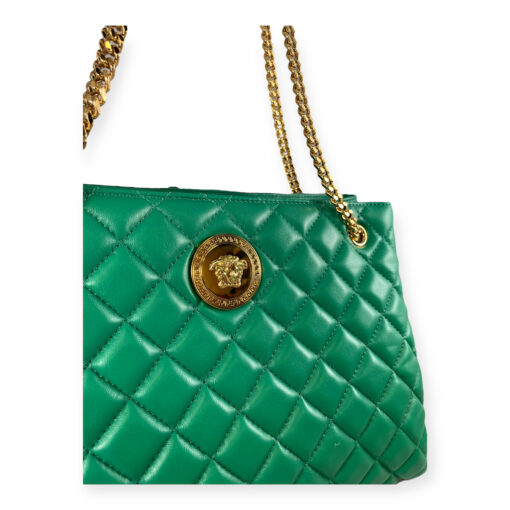 Versace Medusa Quilted Tote in Green 2