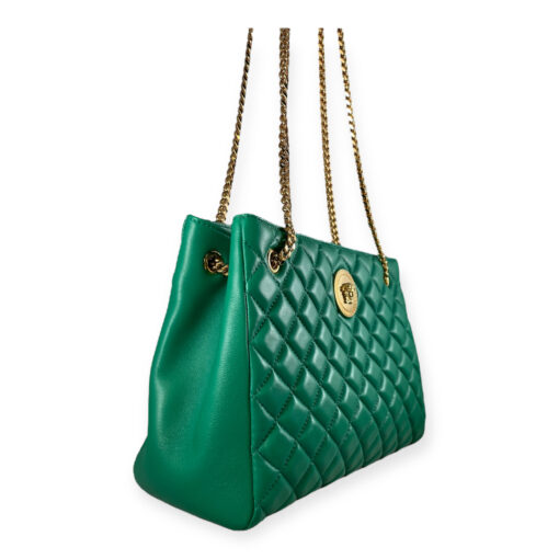 Versace Medusa Quilted Tote in Green 4