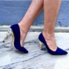 Size 40 | Miu Miu Crystal Heel Pumps in Blue