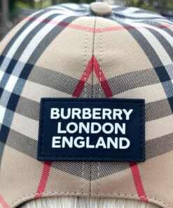 Burberry Logo Applique Check Baseball Cap 14